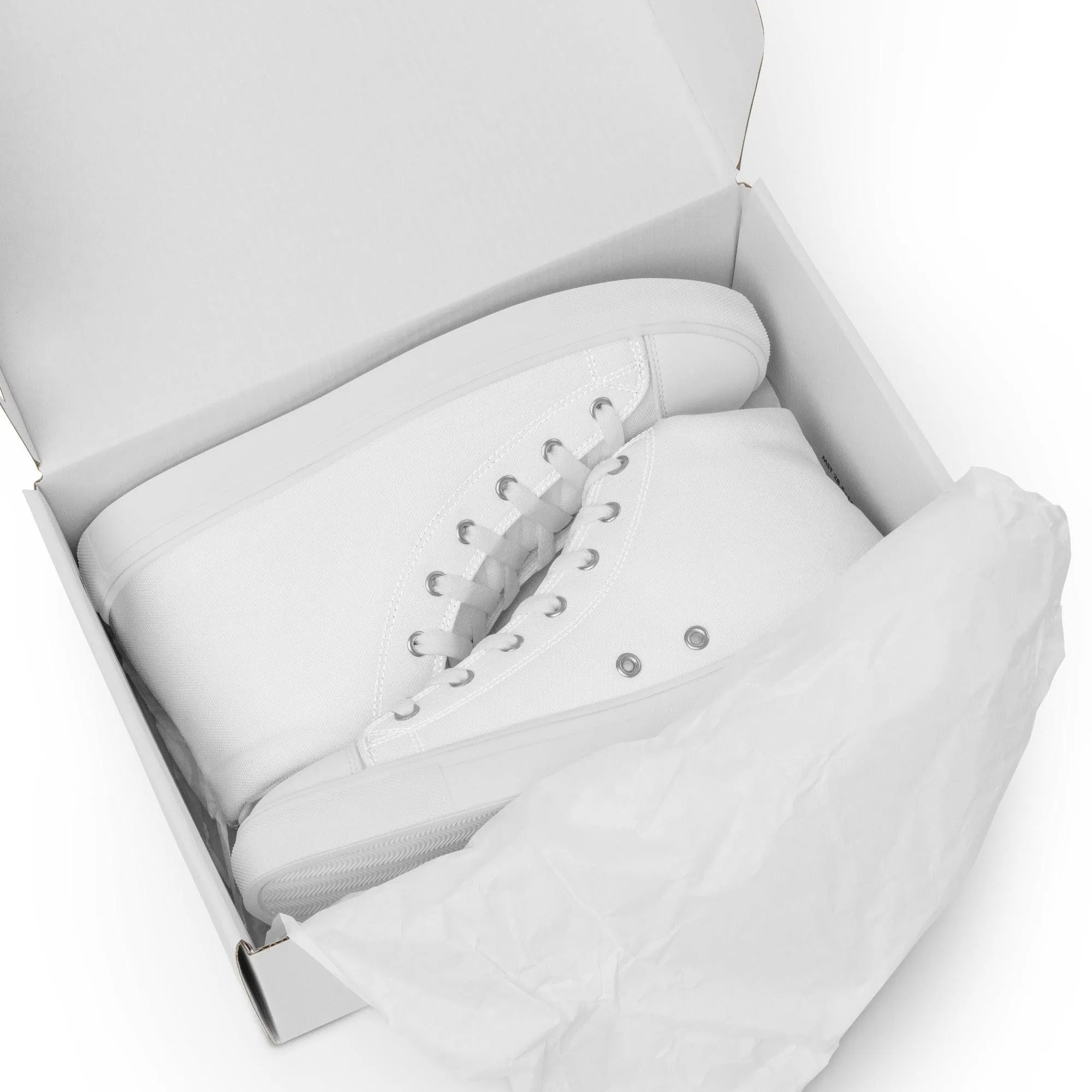 iSAW Womens White / White Black High-Top Canvas Shoes