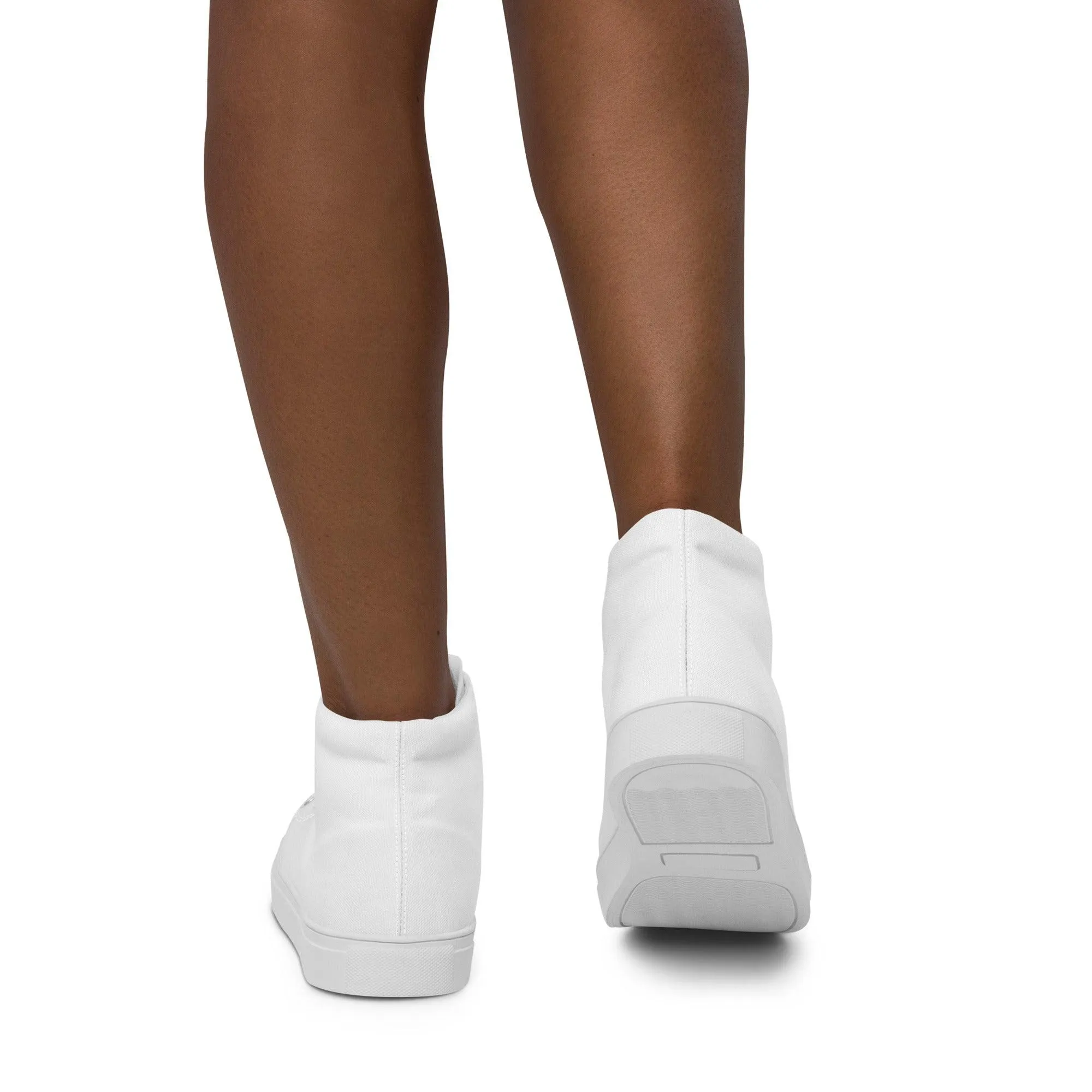 iSAW Womens White / White Black High-Top Canvas Shoes