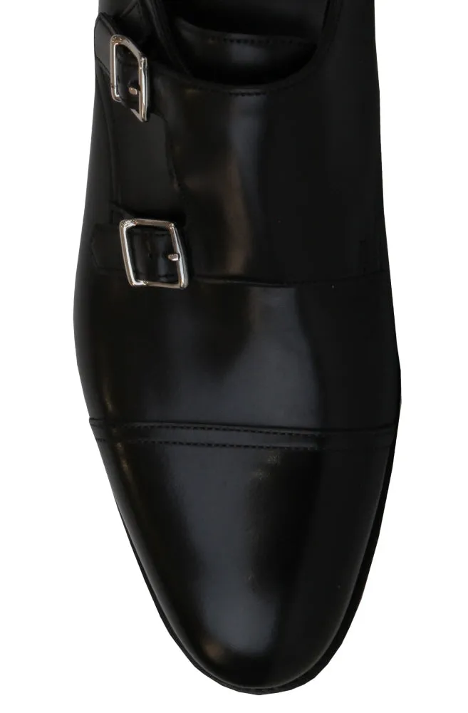 John Lobb Black Double Monk Strap Shoes