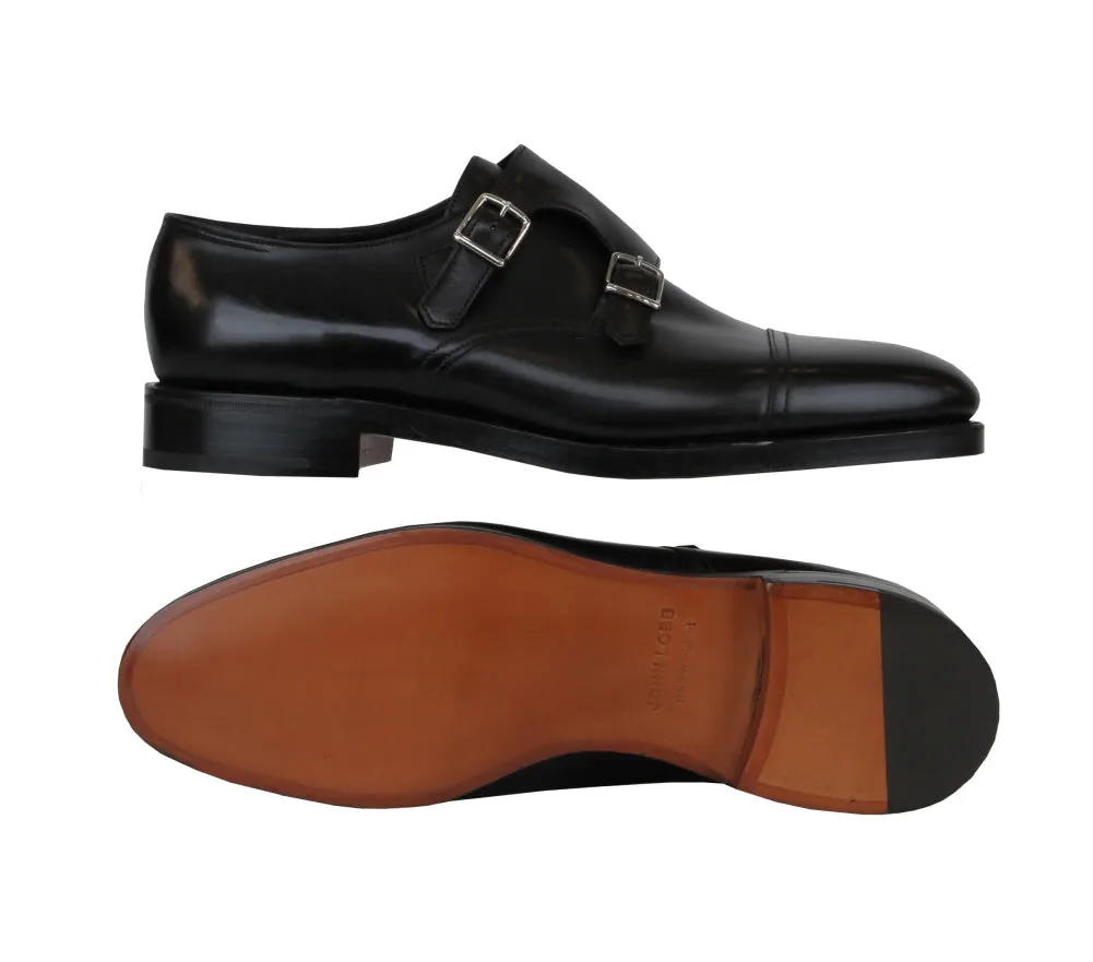 John Lobb Black Double Monk Strap Shoes