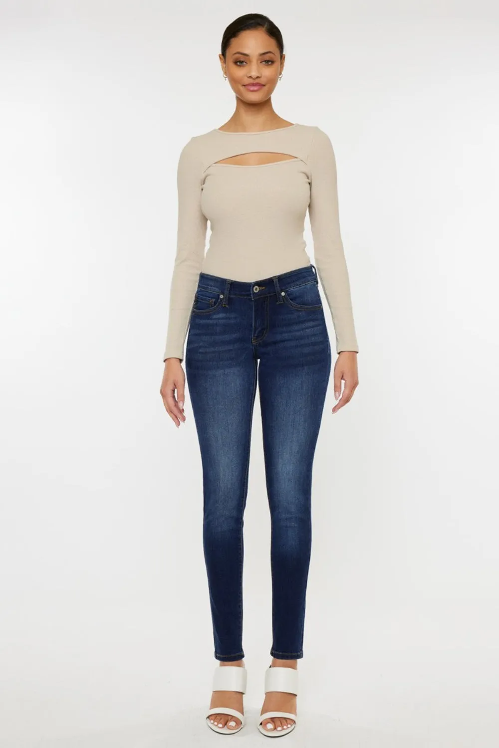Madison Mid Rise Gradient Skinny Jeans Kancan