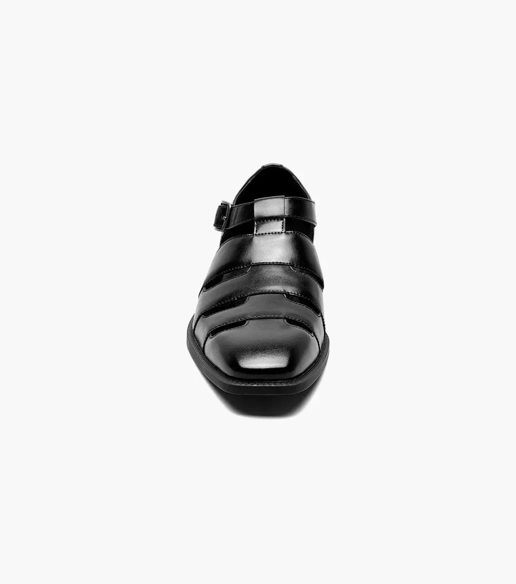 Men's Black Summer Leather Sandals Calderon Closed Toe Style No:25599-001