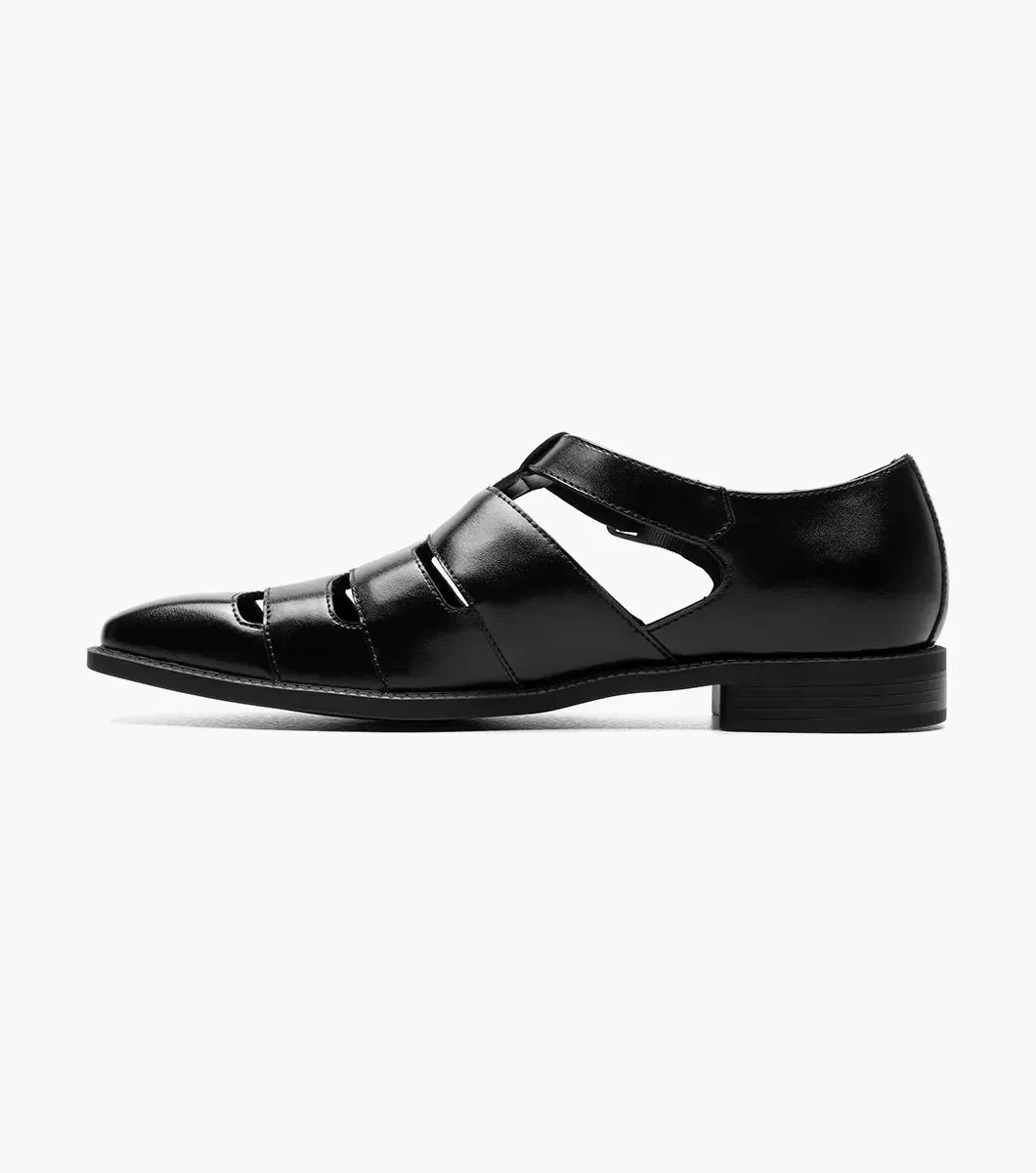 Men's Black Summer Leather Sandals Calderon Closed Toe Style No:25599-001