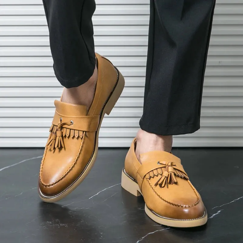 Men's British Style Leather Thick Bottom Loafers Shoes