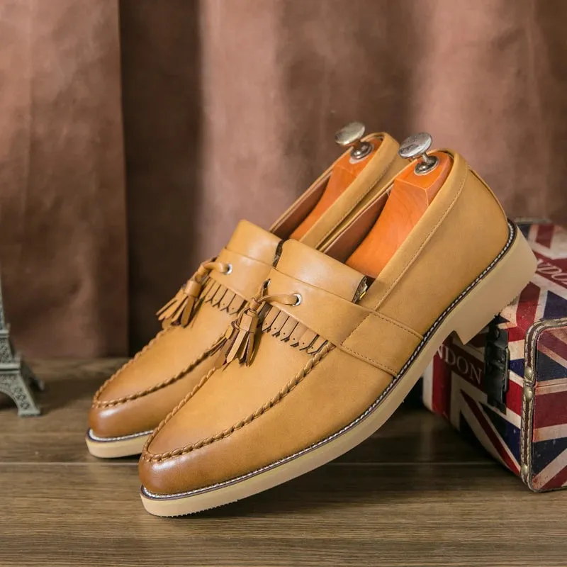 Men's British Style Leather Thick Bottom Loafers Shoes