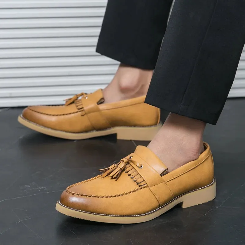 Men's British Style Leather Thick Bottom Loafers Shoes