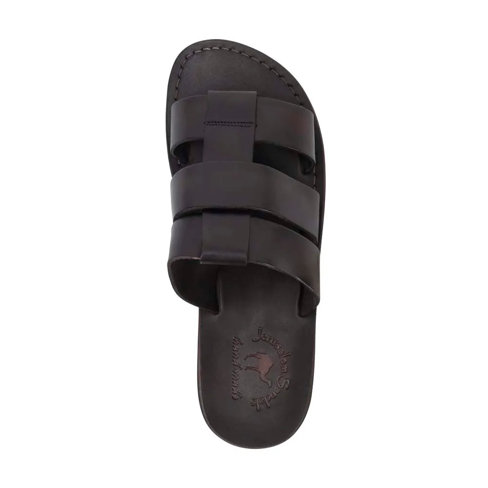 Micah - Leather Double Strap Sandal | Brown