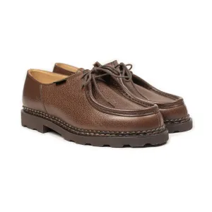 Michael tyrolean derbies in brown pebble grain leather (restock)