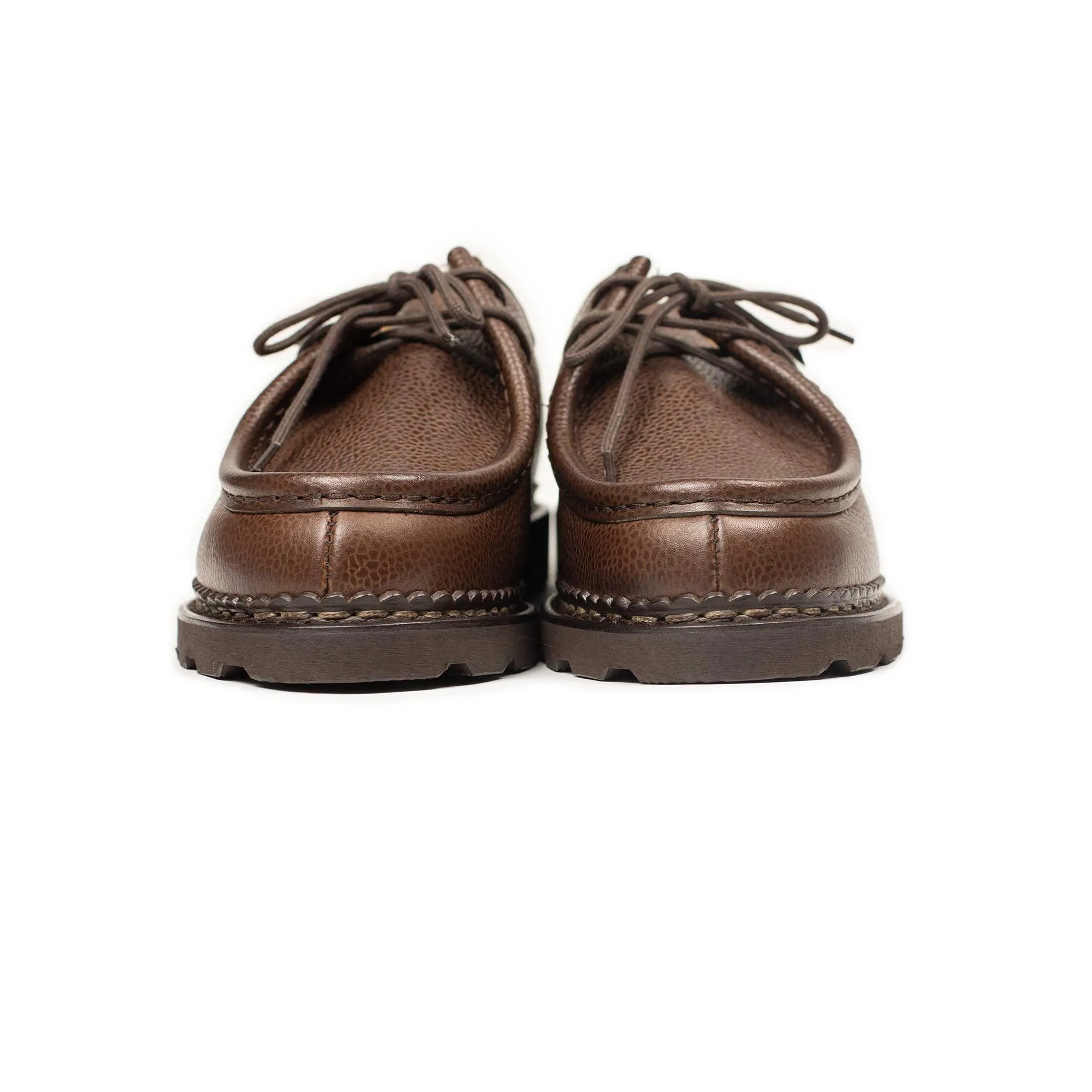 Michael tyrolean derbies in brown pebble grain leather (restock)