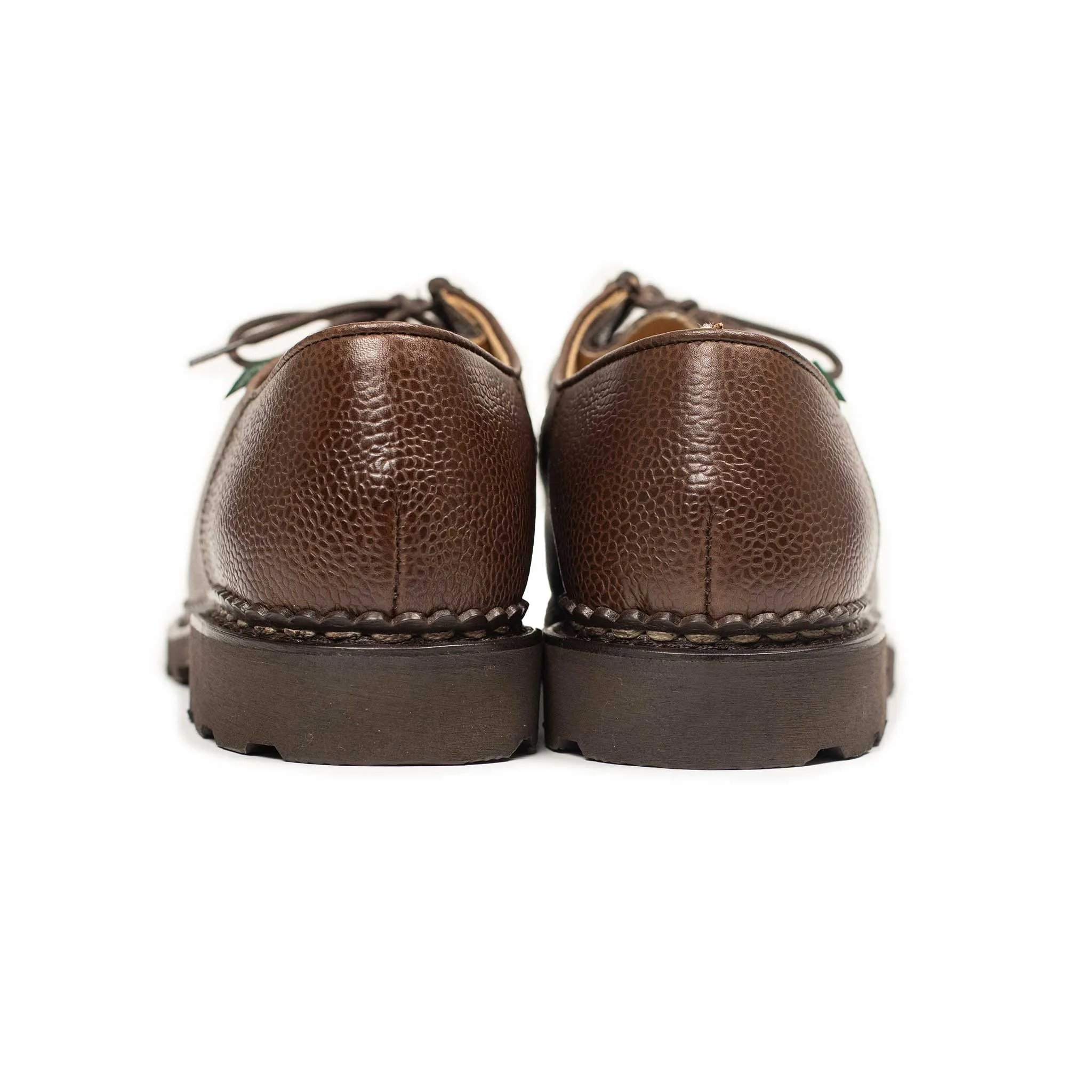 Michael tyrolean derbies in brown pebble grain leather (restock)