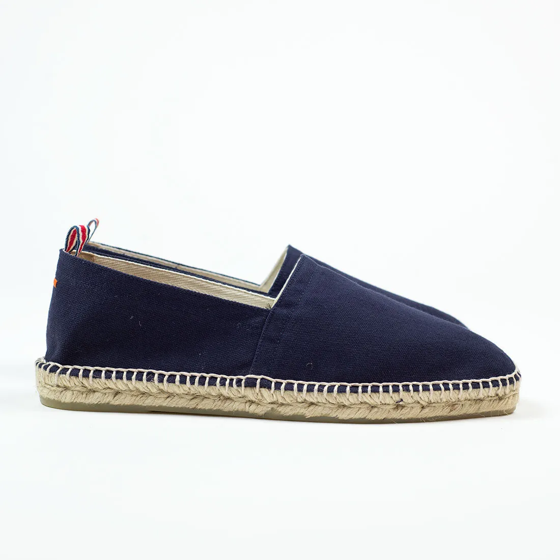 Navy espadrilles with natural sole