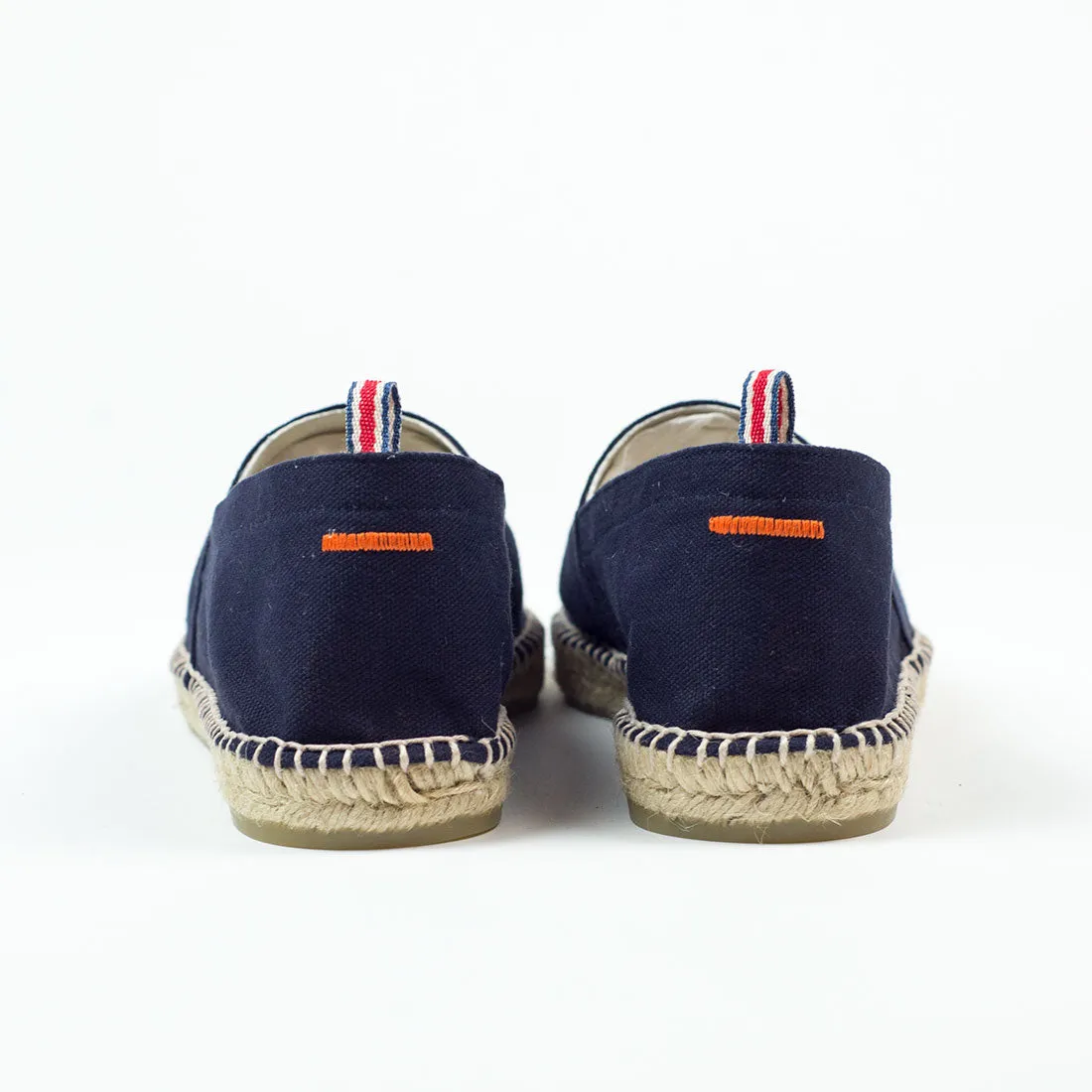 Navy espadrilles with natural sole