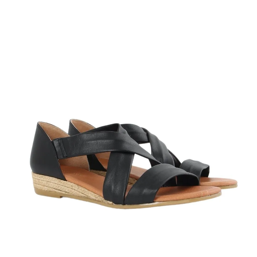 NAYARA SOFT LEATHER BLACK NAHKASANDAALIT