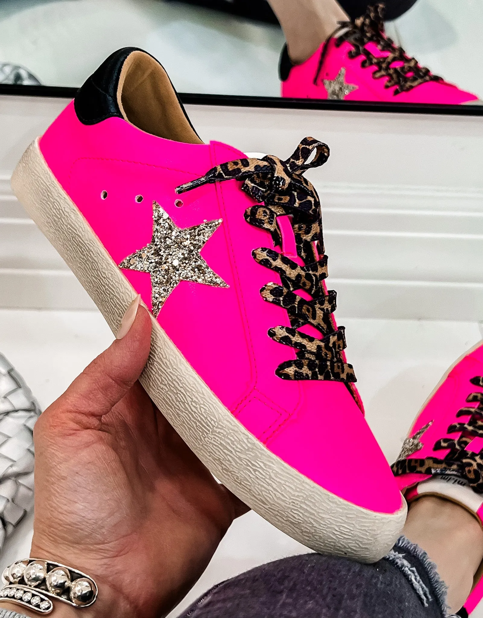 Neon Pink Star Sneaker