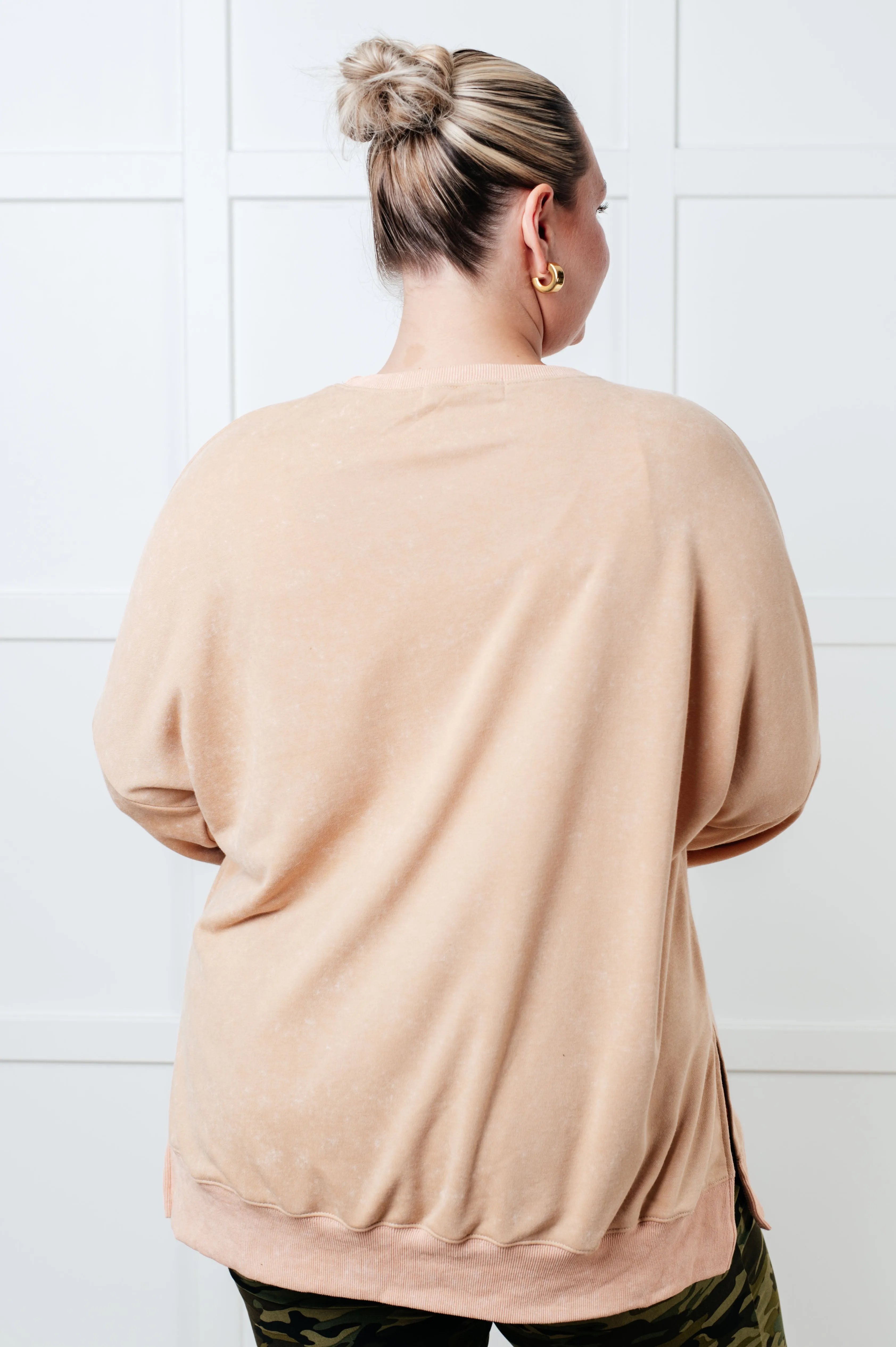 One Eleven North-No Plain Jane Oversized Sweatshirt in Khaki