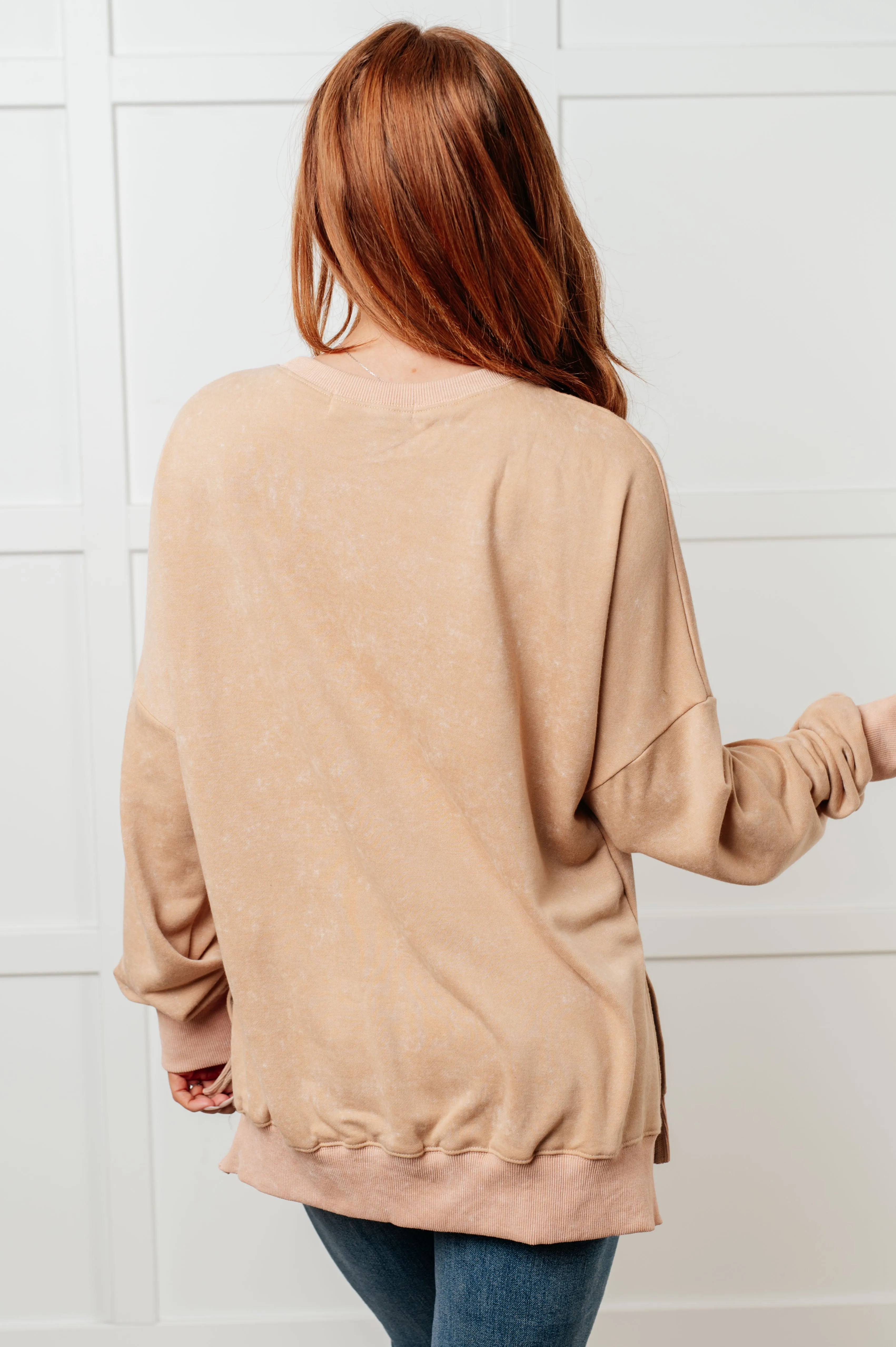 One Eleven North-No Plain Jane Oversized Sweatshirt in Khaki