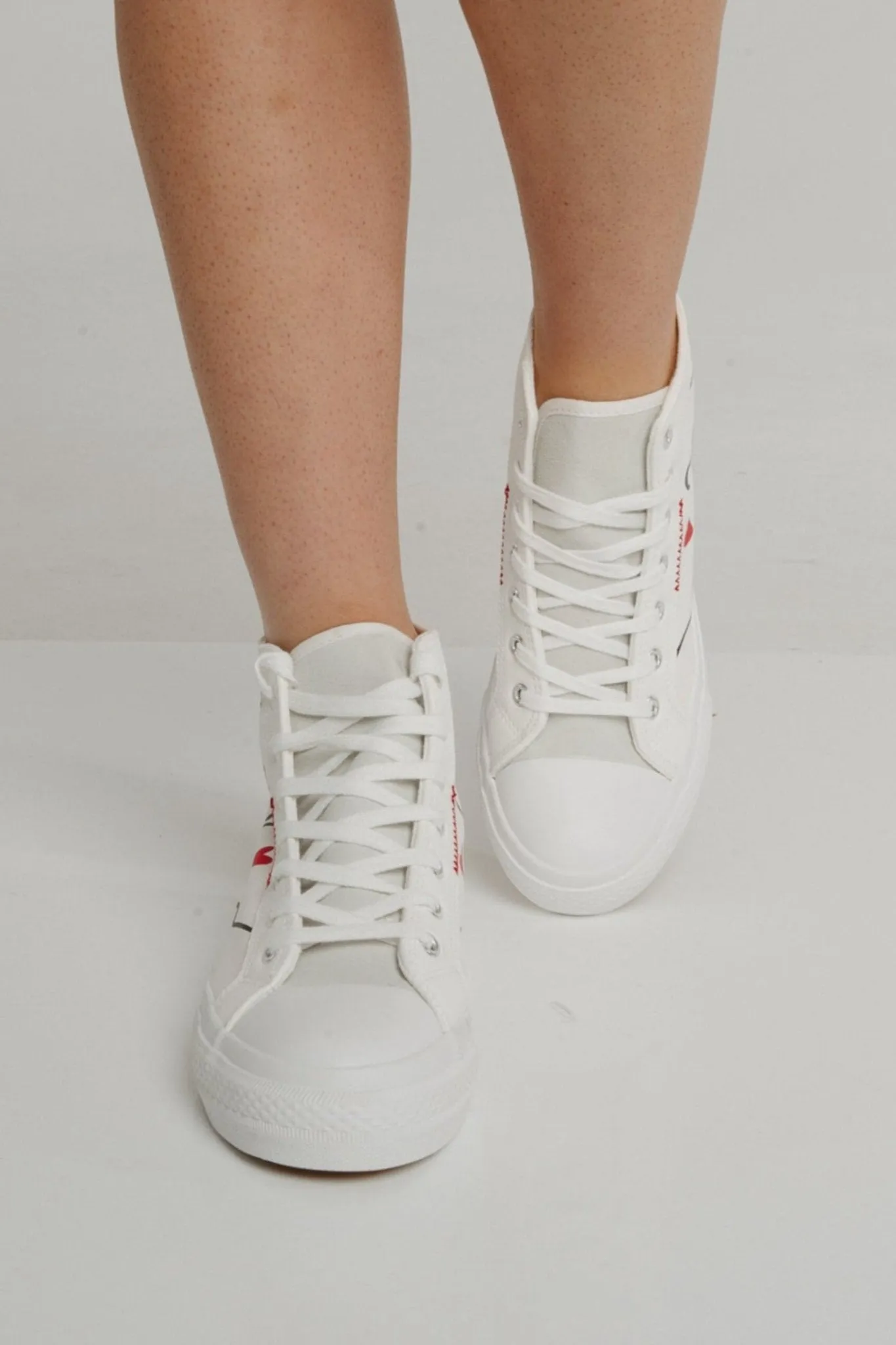 Sadie Printed High Top In White