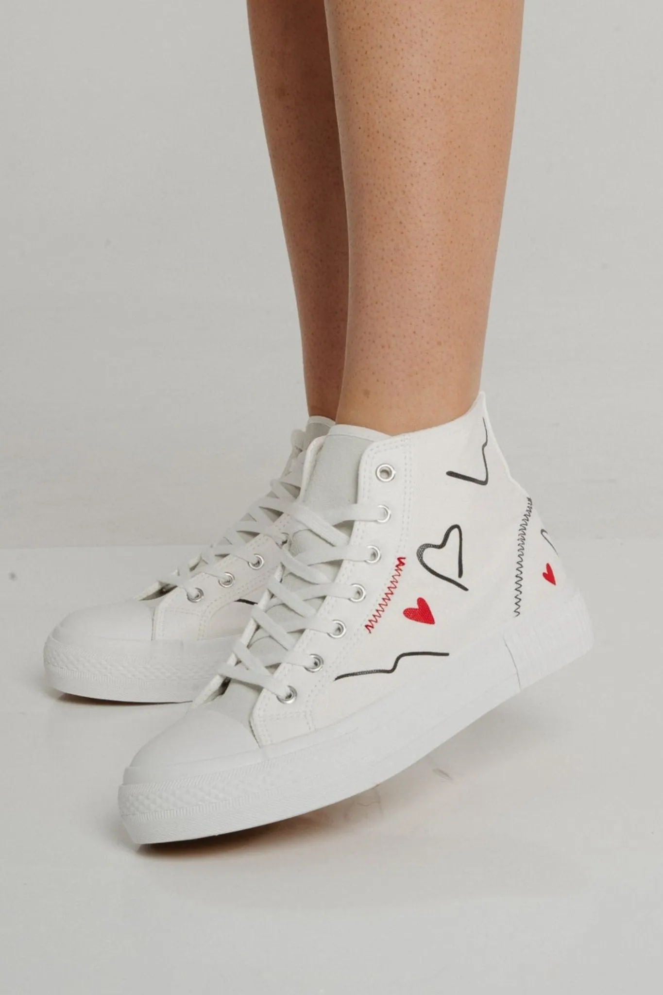 Sadie Printed High Top In White