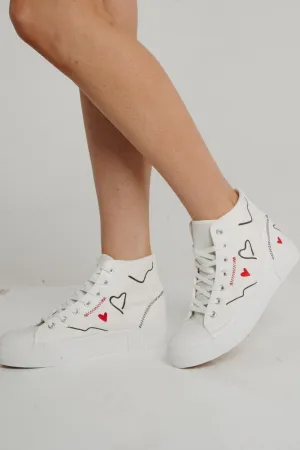 Sadie Printed High Top In White