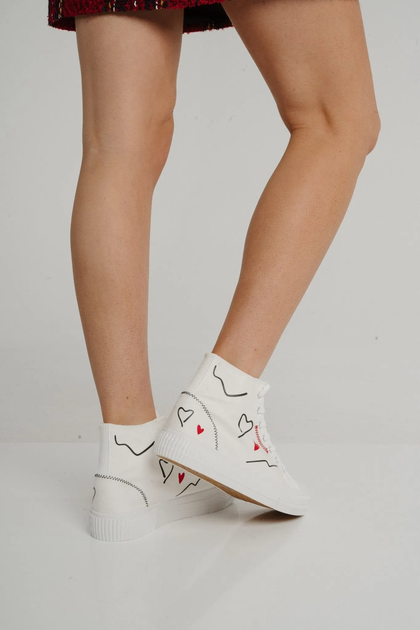 Sadie Printed High Top In White