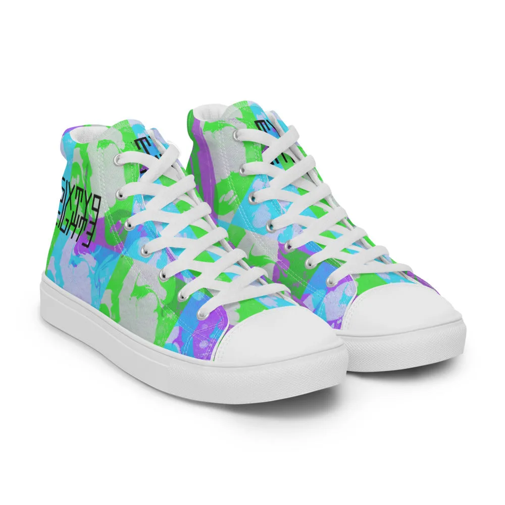 Sixty Eight 93 Logo Black Marble #3 Women's High Top Shoes