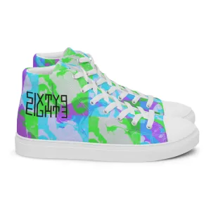 Sixty Eight 93 Logo Black Marble #3 Women's High Top Shoes