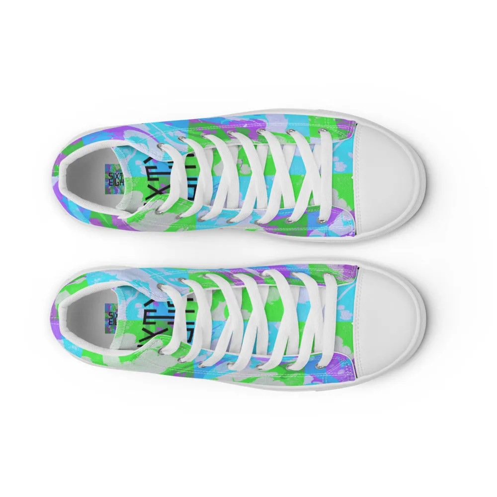Sixty Eight 93 Logo Black Marble #3 Women's High Top Shoes