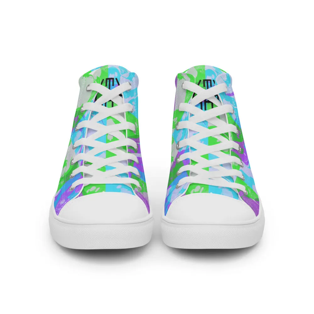 Sixty Eight 93 Logo Black Marble #3 Women's High Top Shoes