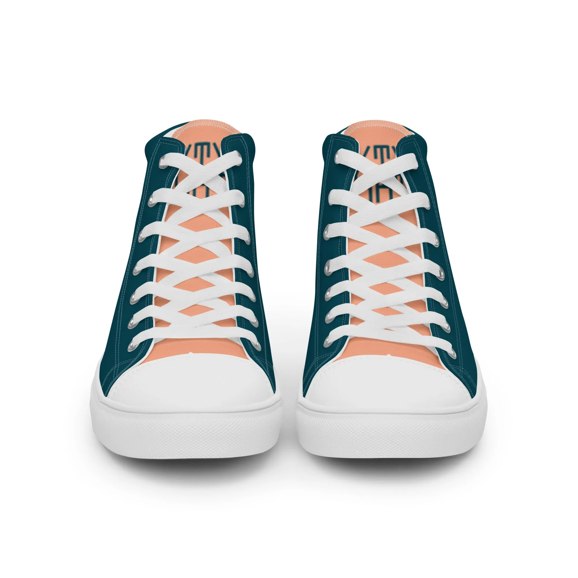 Sixty Eight 93 Logo Dark Teal Peach Men's High Top Shoes