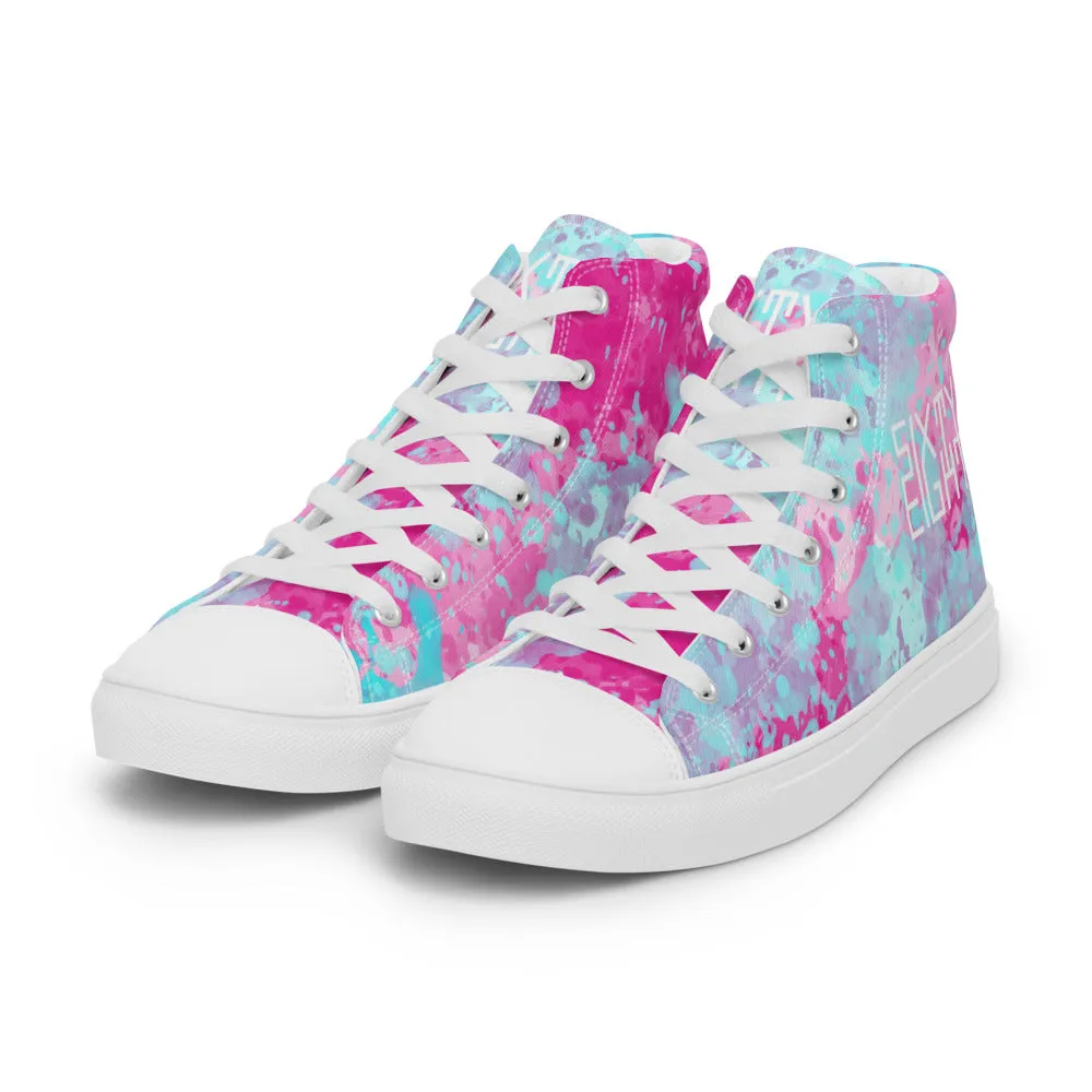 Sixty Eight 93 Logo White Blue Raspberry Men's High Top Shoes