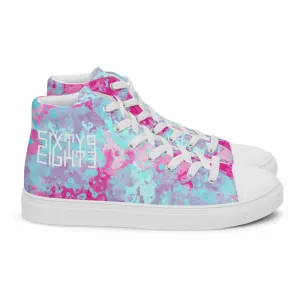 Sixty Eight 93 Logo White Blue Raspberry Men's High Top Shoes