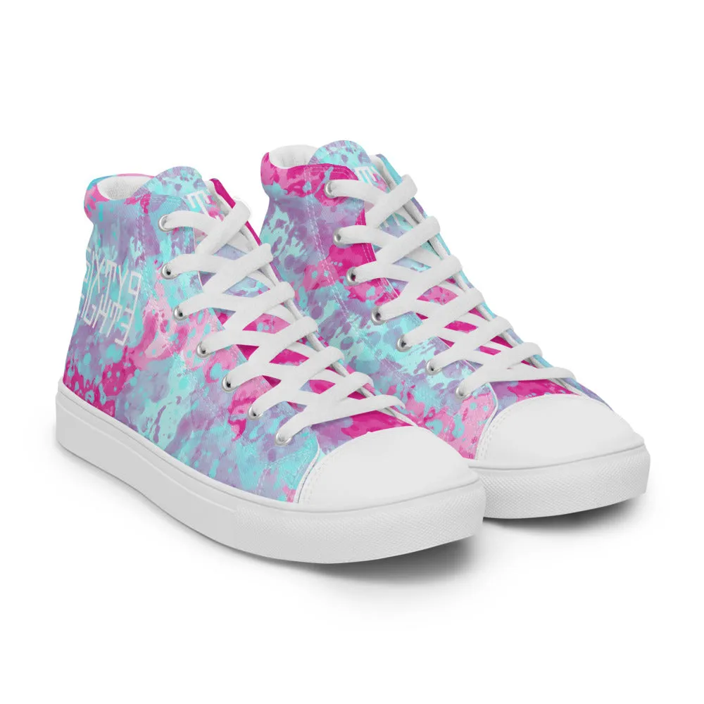 Sixty Eight 93 Logo White Blue Raspberry Men's High Top Shoes