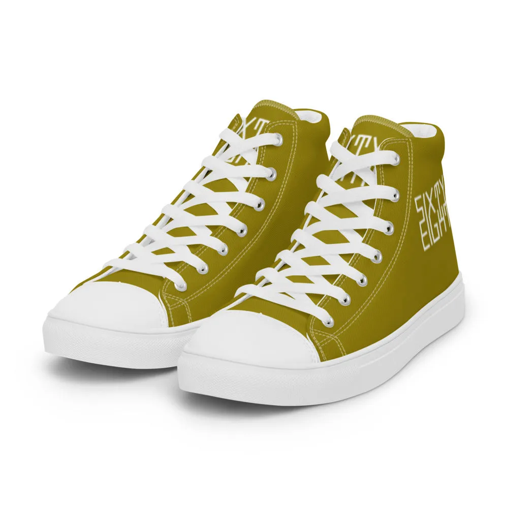 Sixty Eight 93 Logo White Brown Women's High Top Shoes