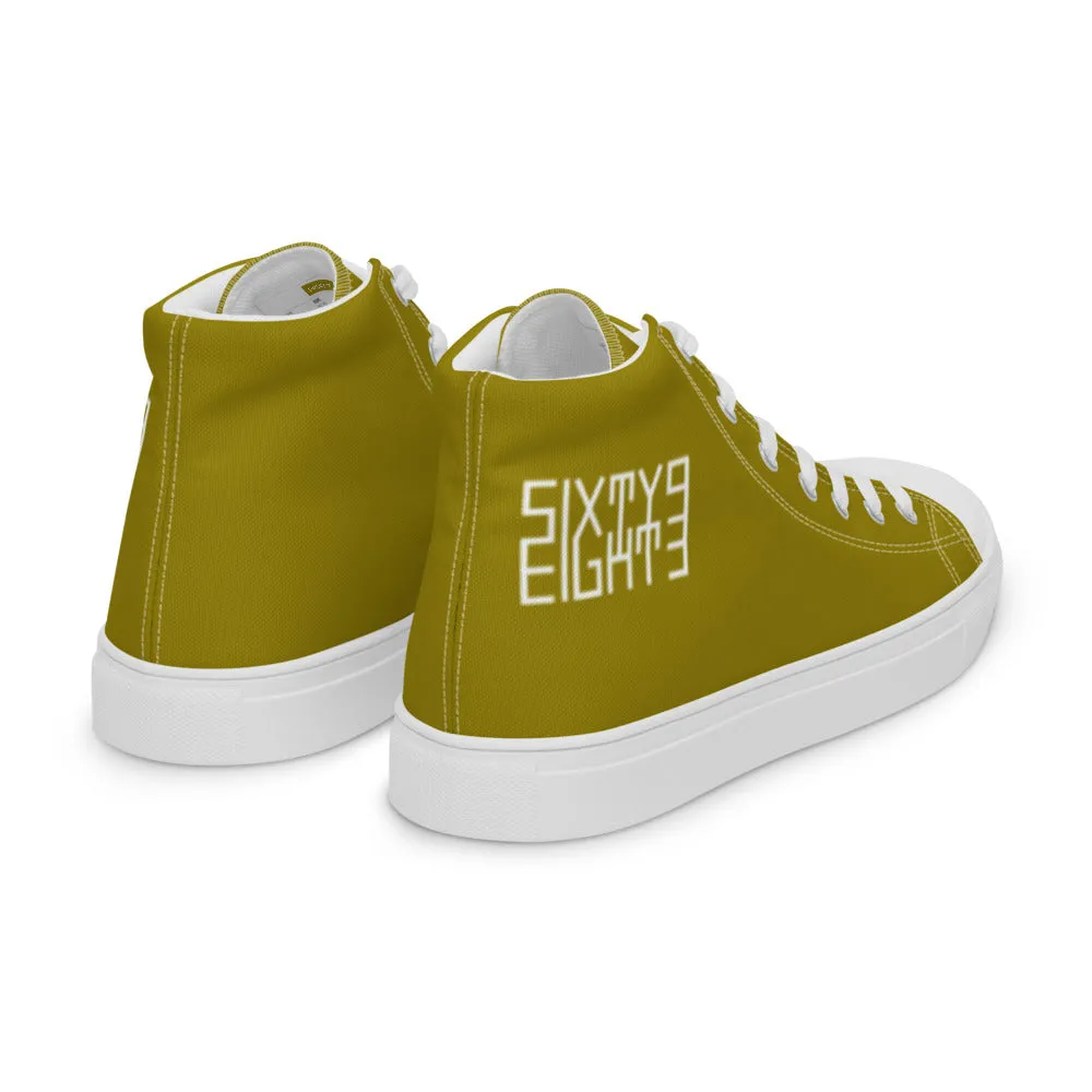 Sixty Eight 93 Logo White Brown Women's High Top Shoes