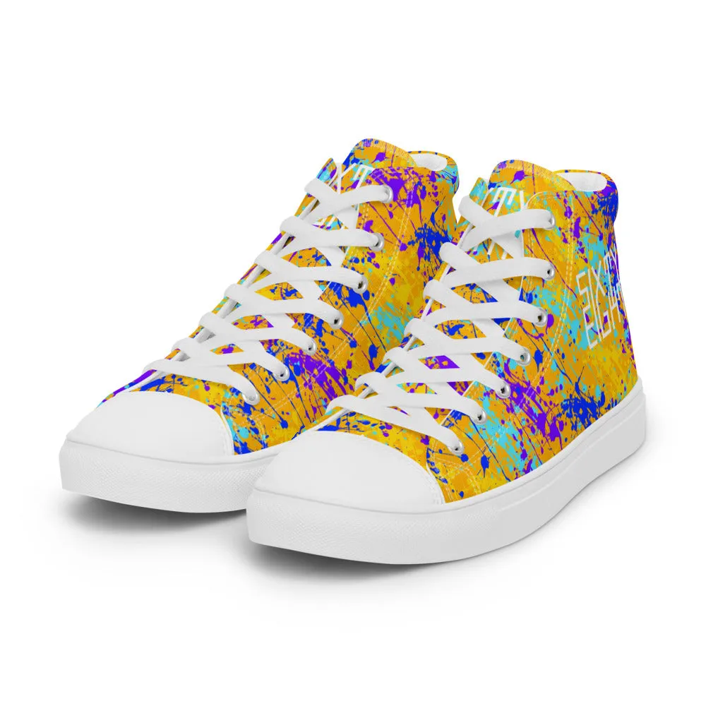 Sixty Eight 93 Logo White Drip #12 Men's High Top Shoes