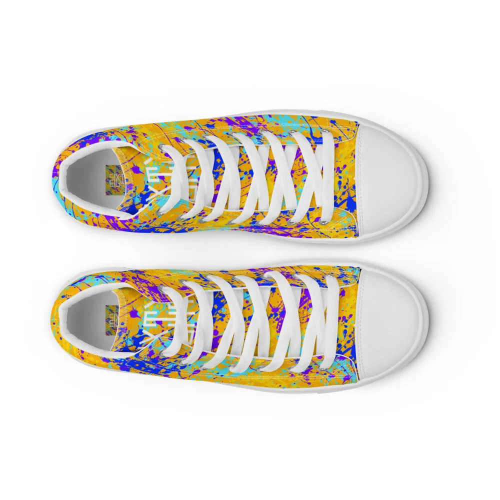 Sixty Eight 93 Logo White Drip #12 Men's High Top Shoes