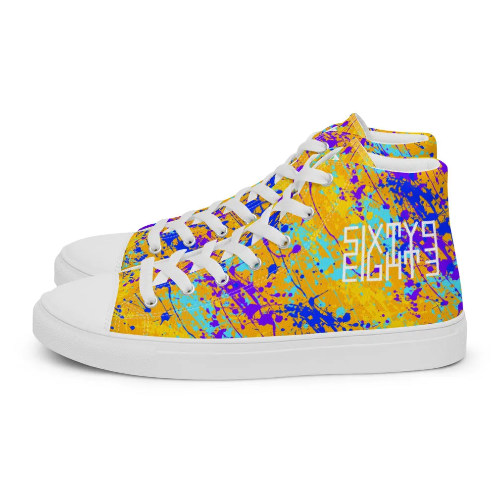Sixty Eight 93 Logo White Drip #12 Men's High Top Shoes