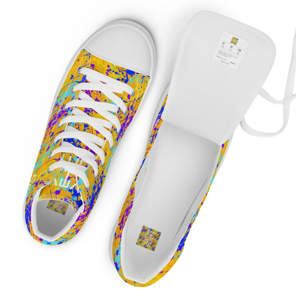 Sixty Eight 93 Logo White Drip #12 Men's High Top Shoes