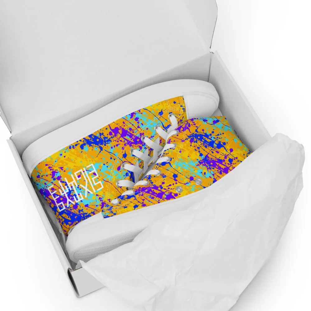 Sixty Eight 93 Logo White Drip #12 Men's High Top Shoes