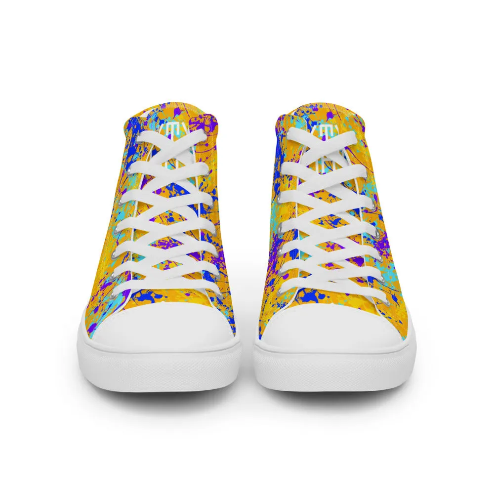Sixty Eight 93 Logo White Drip #12 Men's High Top Shoes