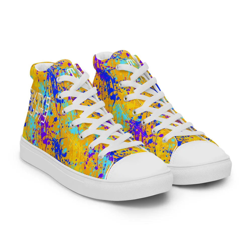 Sixty Eight 93 Logo White Drip #12 Men's High Top Shoes