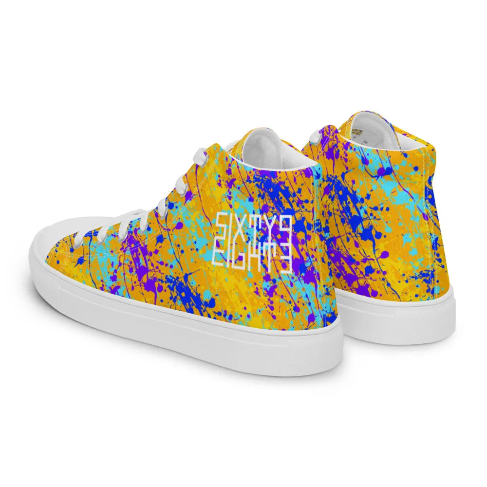 Sixty Eight 93 Logo White Drip #12 Men's High Top Shoes
