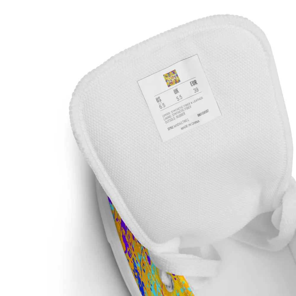 Sixty Eight 93 Logo White Drip #12 Men's High Top Shoes