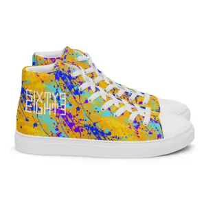 Sixty Eight 93 Logo White Drip #12 Men's High Top Shoes