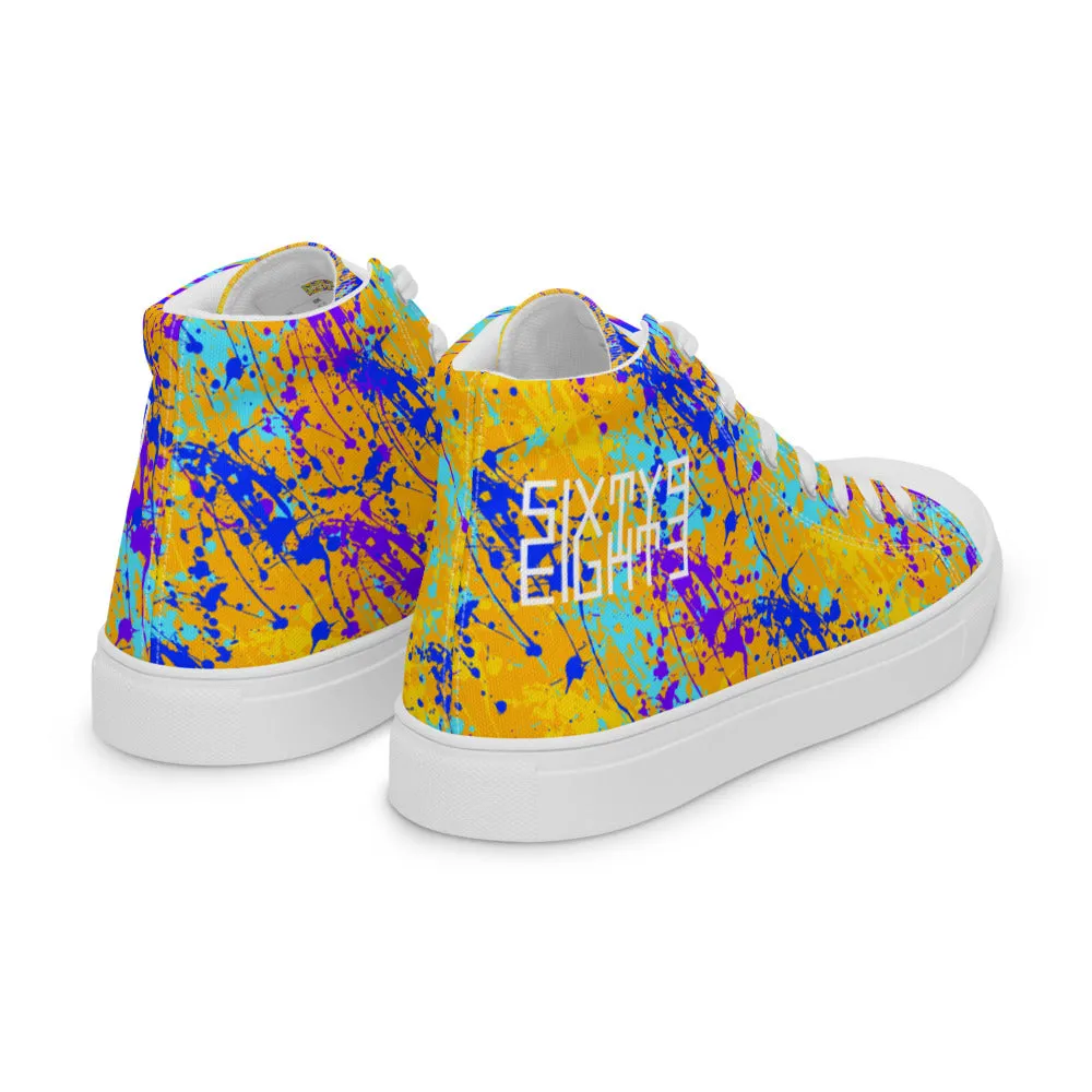 Sixty Eight 93 Logo White Drip #12 Men's High Top Shoes