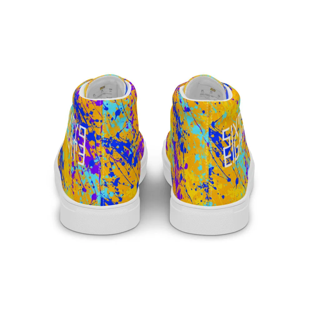 Sixty Eight 93 Logo White Drip #12 Men's High Top Shoes
