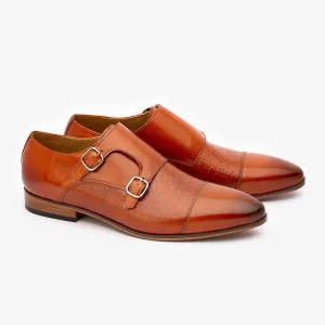 Tan Croco Monk Straps