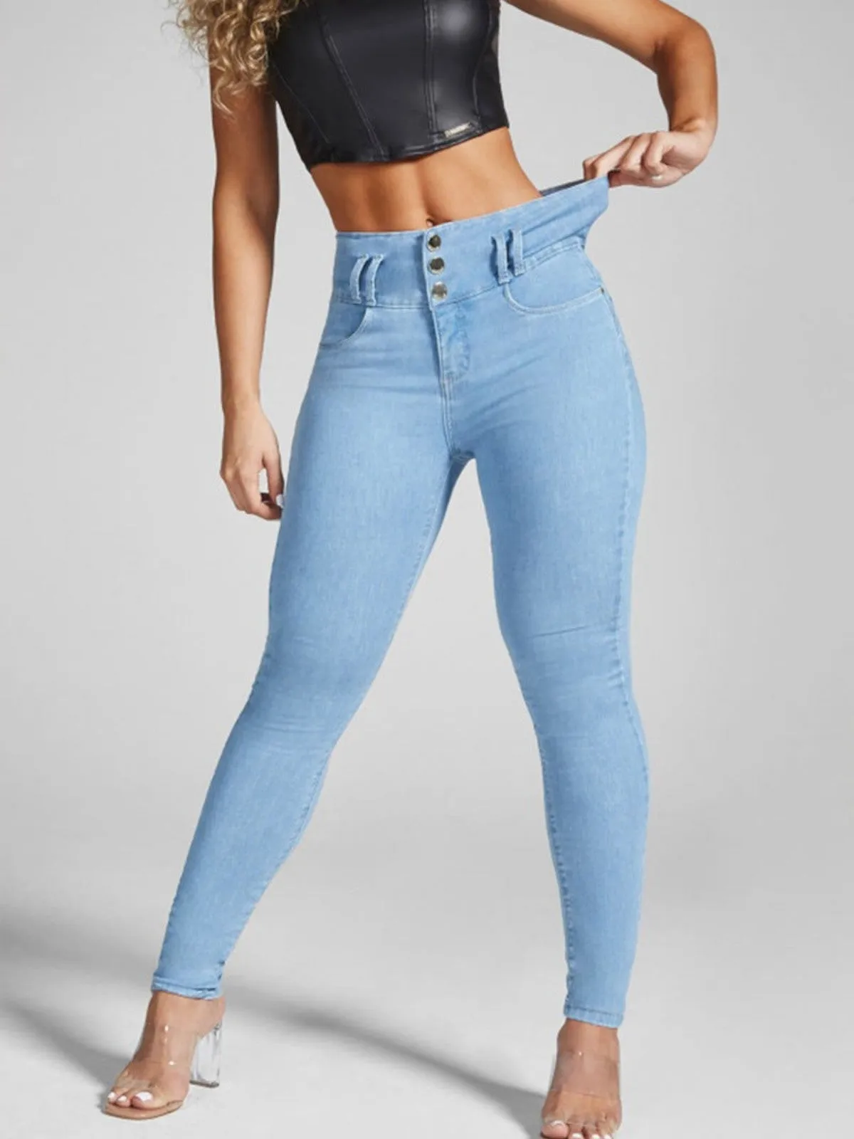 Violet High-Waisted Skinny Jeans